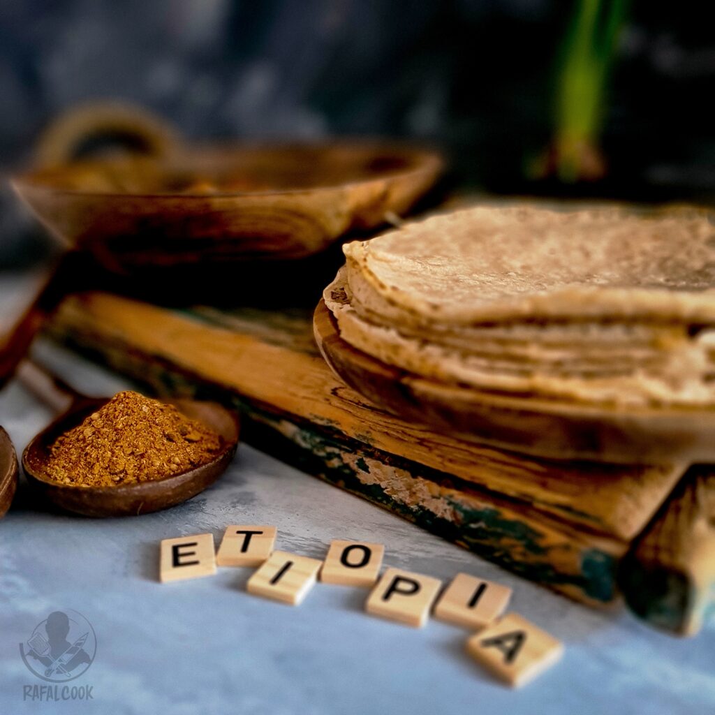 Ethiopia food Key Wat - Injera - Berbere